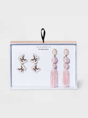 Sugarfix By Baublebar Butterfly And Tassel Earring Set 2pc - Blush