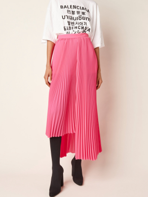 Asymmetric Pleated Georgette Skirt