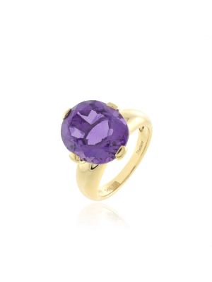 Oval Faceted Amethyst Ring