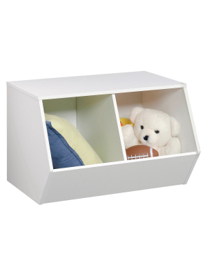 Stackable Laminate 2-compartment Bin White - Pillowfort™