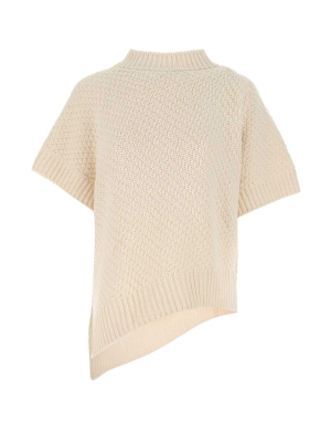 Agnona Asymmetric Short Sleeve Knit Top