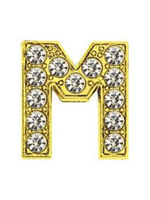 Pave Letter M - Gold Charm