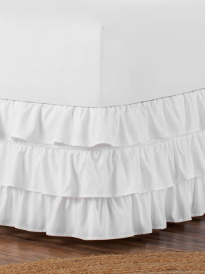 Belles & Whistles 3-tiered Ruffle 15" Drop Bed Skirt