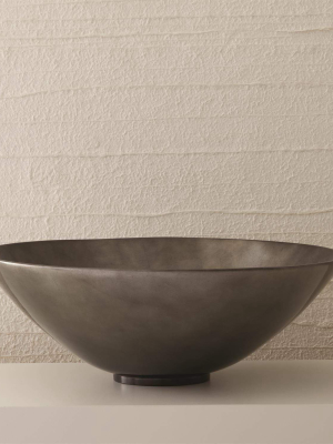 Global Views Grand Bowl Gunmetal Silver Leaf