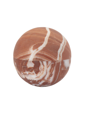 Medium Oxblood Marble Sphere Box