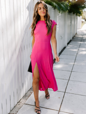 Chase Your Dreams Slit Midi Dress - Bubbalicious
