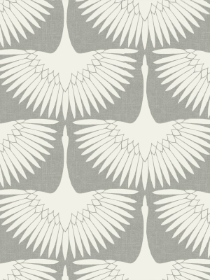 Tempaper Feather Flock Wallpaper - Chalk