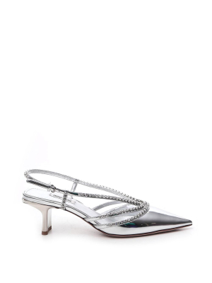 Miu Miu Crystal-embellished Slingback Pumps