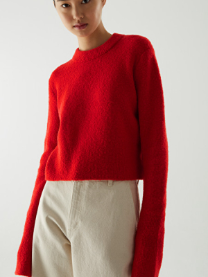 Cropped Wool Mix Jumper