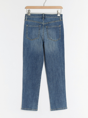 Ella Moss Ultra High-rise Button-fly Straight Jeans