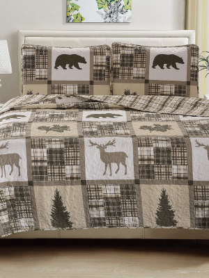 Great Bay Home Stonehurst Lodge Reversible Quilt Set