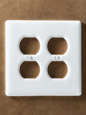 White Ceramic Double Duplex Plate