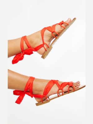 Orange Ghillie Lace Up Sandal