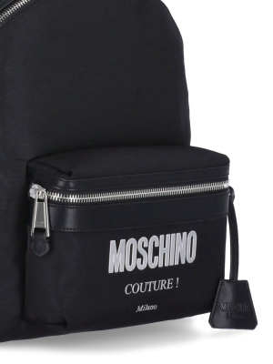 Moschino Couture Logo Zipped Backpack