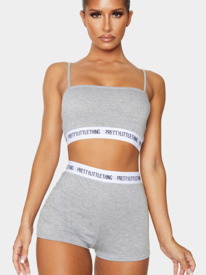 Prettylittlething Grey High Waist Short...