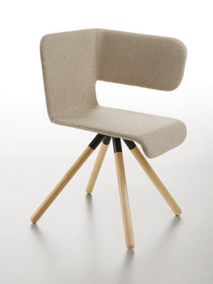 Twiss Chair Upholstered With Wooden Base