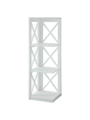 38.5" Oxford 3 Tier Corner Bookcase White - Breighton Home