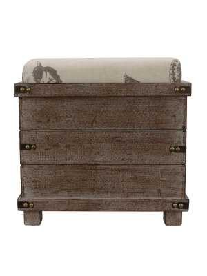 Hadley Weathered Storage Ottoman - Décor Therapy