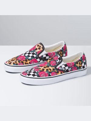 Rose/animal Check Classic Slip-on