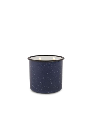 Driftwood And Indigo Enamel Cup Candle