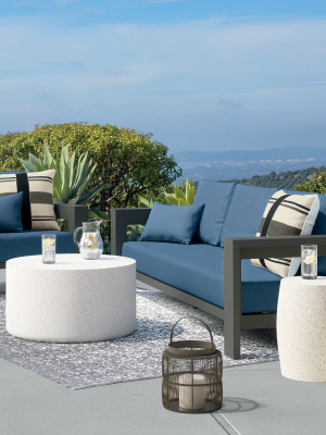 Walker Outdoor Metal Sofa With Sapphire Sunbrella ® Cushions