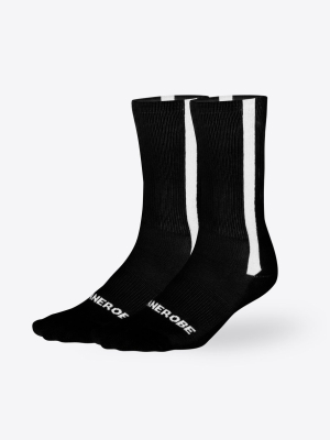 Stripe High Sock Black (2 Pack)