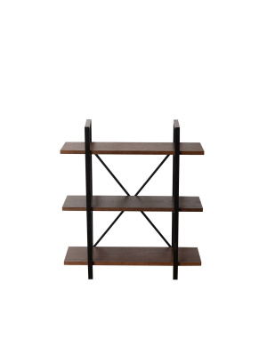 39.8" Brier 3 Shelf Etagere Bookshelf Walnut Brown - Summerland Home