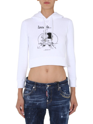 Dsquared2 Graphic Print Cropped Hoodie