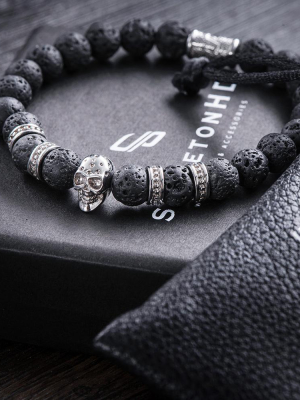 Emperador Silver Skull Bracelet