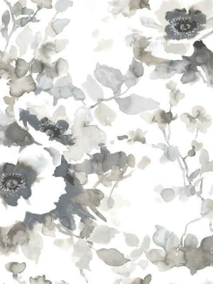 Garden Anemone Peel & Stick Wallpaper In Neutral By York Wallcoverings