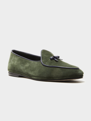 Ts X Rubinacci Exclusive Marphy Loafer Velour In Racing Green
