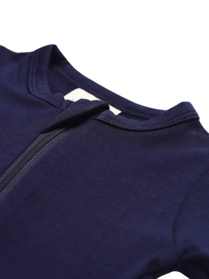 Zippered Footie In Navy