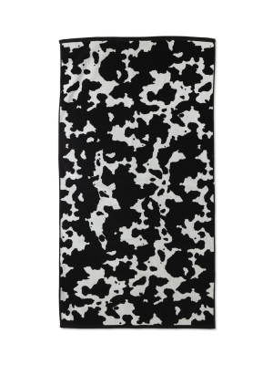 Casa Towel In Black And White Cow Print