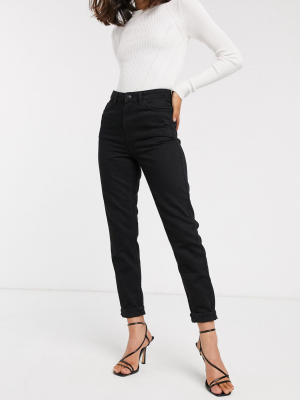 Topshop Mom Jeans In Black