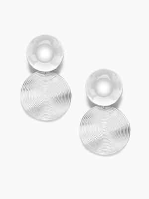 Spiral Dokra Stud Earrings - Silver