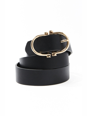 Faux Leather D-ring Buckle Belt