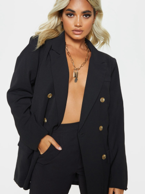 Petite Black Oversized Tailored Blazer