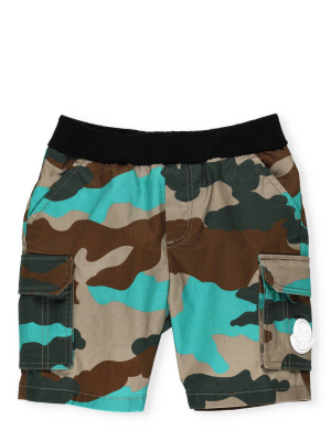 Moncler Enfant Camouflage Print Bermuda Shorts