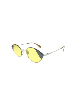 Fendi Cut-eye Ff 0342 B1z Ho Womens Cat-eye Sunglasses Silver Gold 51mm