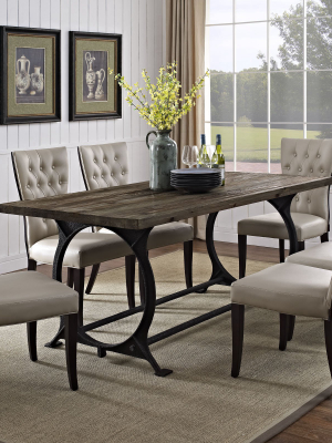 Entei Wood Top Dining Table Brown