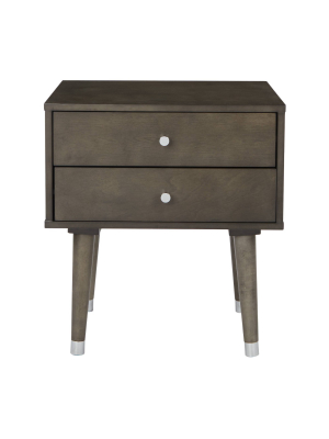 2 Drawer Cupertino Side Table Gray - Osp Home Furnishings