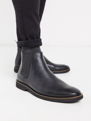 Walk London Hornchurch Chelsea Boots In Black Leather