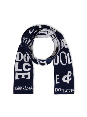 Dolce & Gabbana Kids Allover Logo Jacquard Scarf