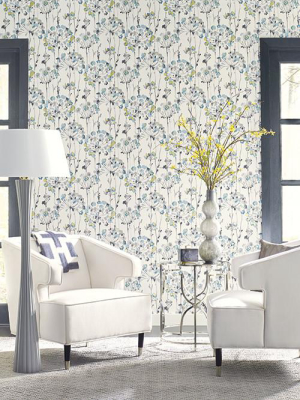 Flourish Wallpaper In Blue Design By Candice Olson For York Wallcoverings