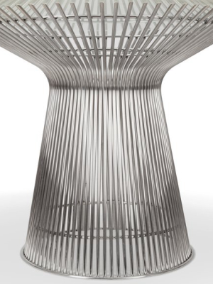 Platner Dining Table - Platner Style Dining Table, Glass And Polished Nickel