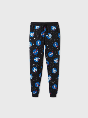 Men's Nasa Space Pajama Pants - Black