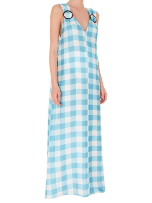 Vichy Long Dress With Hoops