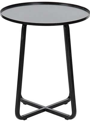 Noir Kimana Black Metal Side Table