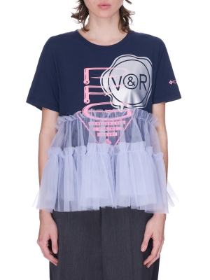 Re-ruffled Tutu Top (t001ax-102-navy-pink)