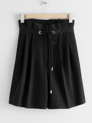 High Waisted Pleated Shorts